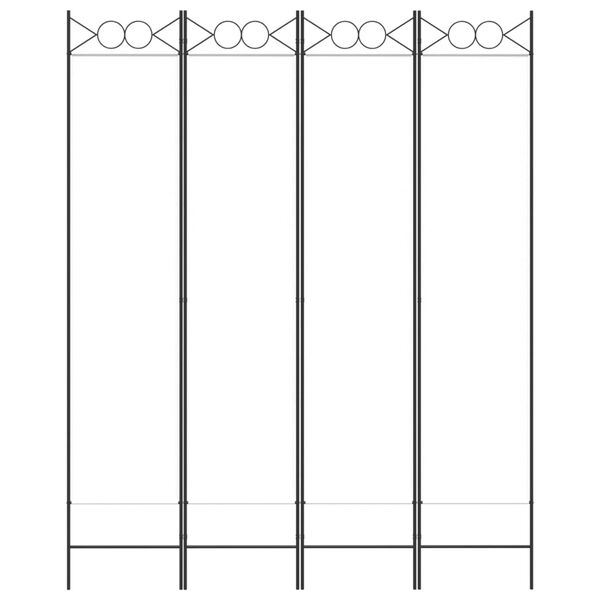 vidaXL Paravan 4-delni bel 160x200 cm blago