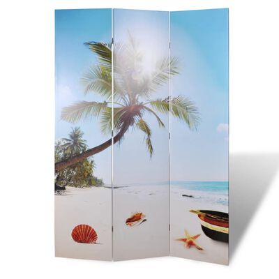 vidaXL Zložljiv paravan 120x170 cm plaža