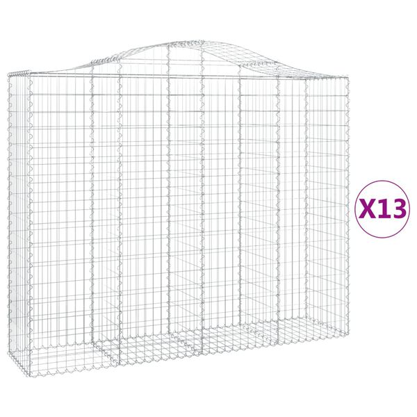 vidaXL Obokane gabion ko&scaron;are 13kosi 200x50x160/180 cm pocinkano železo