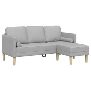 vidaXL Kavčna garnitura Oblačno siva 173 x 131 x 67 cm Poliester