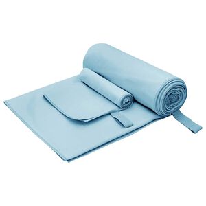 vidaXL Komplet &scaron;portnih brisač 2 kos Modra 50 x 30 cm, 200 x 100 cm