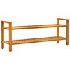 vidaXL Stojalo za čevlje z 2 policama 100x27x40 cm trdna hrastovina