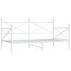 vidaXL Dnevna postelja brez vzmetnice Bela 100x200 cm Jeklo