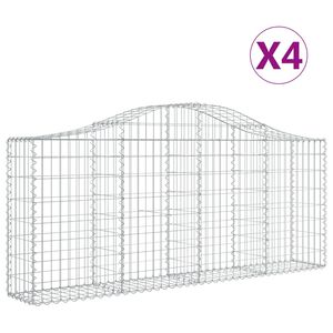 vidaXL Obokane gabion ko&scaron;are 4 kosi 200x30x80/100 cm pocinkano železo