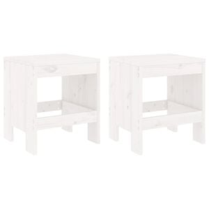 vidaXL Vrtni stolček 2 kosa bel 40x36x45 cm trdna borovina