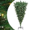 vidaXL Obratno umetno praznično drevo s setom kroglic Zelena 180 cm