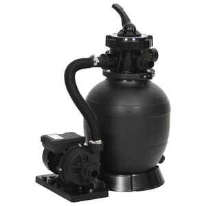 vidaXL Pe&scaron;čeni filter za bazen s 6-smernim ventilom črn