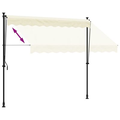 vidaXL Zložljiva tenda krem 250x150 cm tkanina in jeklo