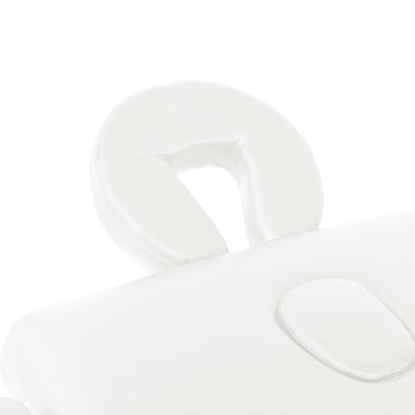 vidaXL 2-conska zložljiva masažna miza debeline 10 cm bela