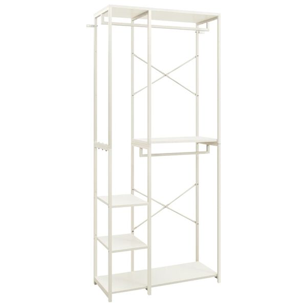 vidaXL Garderobna omara bela 90x40x213 cm kovina in iverna plo&scaron;ča