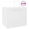 vidaXL Papirnate vrečke 250 kosov z ročaji bela 32x22x28 cm