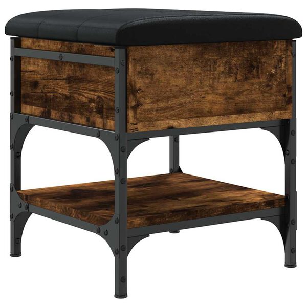 vidaXL Klop za čevlje dimljen hrast 42x42x45 cm inženirski les