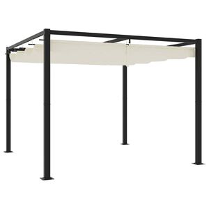 vidaXL Vrtni gazebo z zložljivo streho Cream 3x3 m Steel