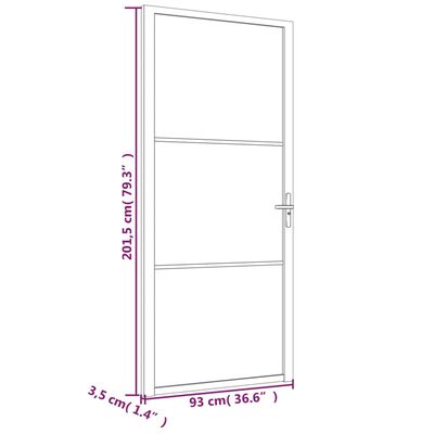 vidaXL Notranja vrata 93x201,5 cm Bela mat steklo in aluminij