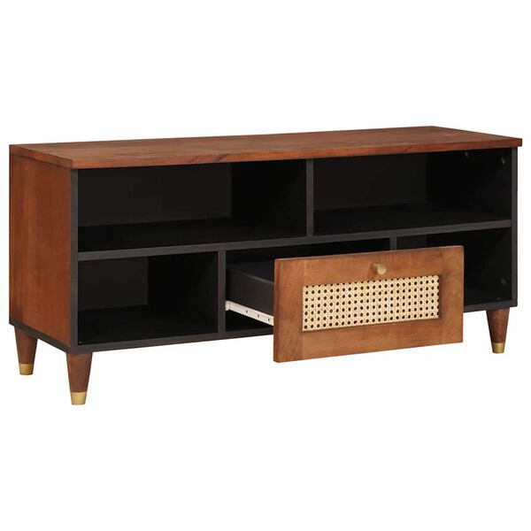 vidaXL Omare in policami za shranjevanje medijev s predalom Rjava