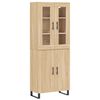 vidaXL Visoka komoda sonoma hrast 69,5x34x180 cm inženirski les