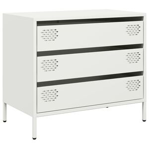 vidaXL Komoda bela 68x39x58,5 cm hladno valjano jeklo