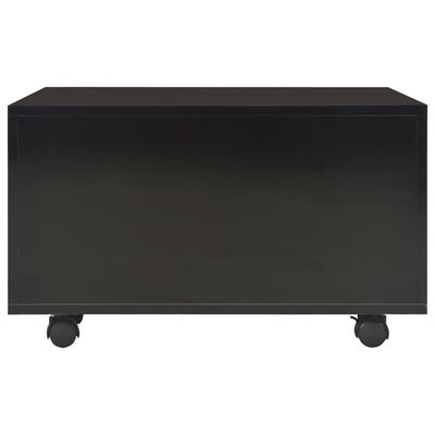 vidaXL Klubska mizica visok sijaj črna 60x60x35 cm iverna plošča