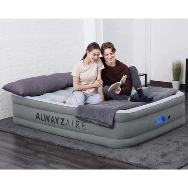 Bestway Napihljiva postelja AlwayzAire za 2 osebi 203x152x46 cm siva