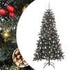 vidaXL Umestno božično drevo Zelena 210 cm PVC, plastika in jeklo