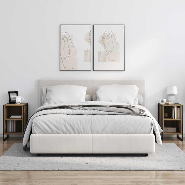 vidaXL Nočna omarica Oreh 39,5 x 30 x 50 cm Konstruiran les