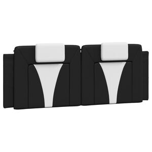 vidaXL Blazina za vzglavje Viana črna in bela 137 cm umetno usnje