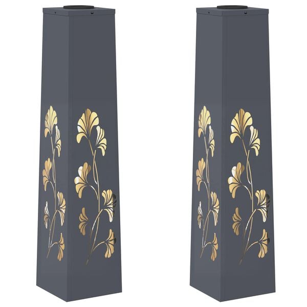 vidaXL Solarno LED svetilo za pot 2 pcs Antracit Medenina