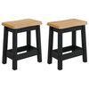 VidaXL Barski stol EKAI 2 pcs Črna 40 x 29 x 45,5 cm Trdna borovina