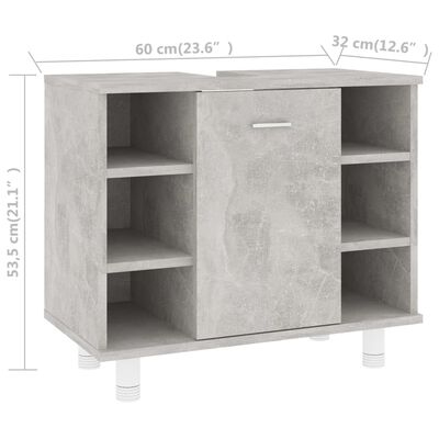 vidaXL Kopalniško pohištvo 3 kosi betonsko sive barve iverna plošča