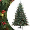 vidaXL Umestno božično drevo Zelena 240 cm PVC, kovina in plastika