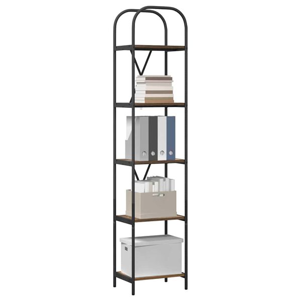 vidaXL Knjižna polica Dimljeni oreh 40 x 30 x 183 cm Konstruiran les