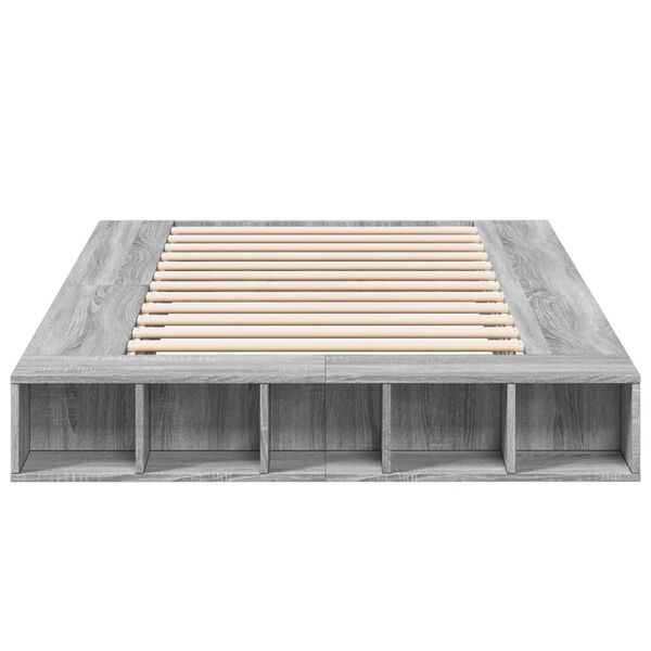 vidaXL Posteljni okvir siva sonoma 140x190 cm inženirski les
