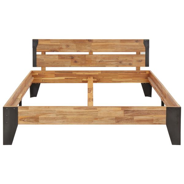 vidaXL Posteljni okvir trden akacijev les z brušenim finišem 120x200cm