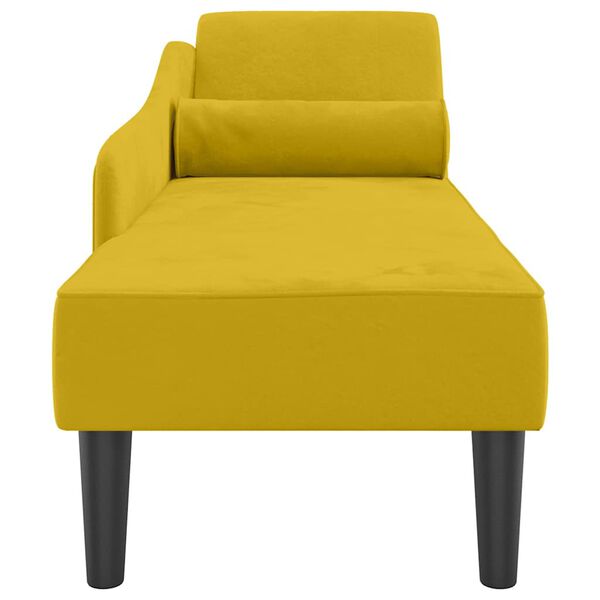 vidaXL Počivalnik z blazinami rumen žamet