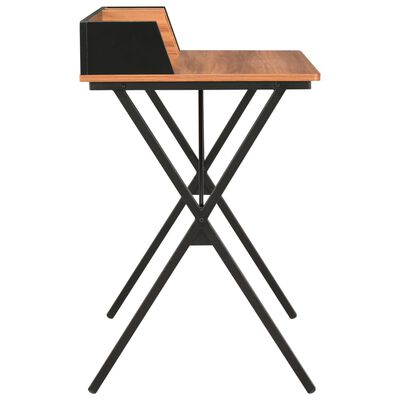 vodaXL Pisalna miza črna in rjava 80x50x84 cm