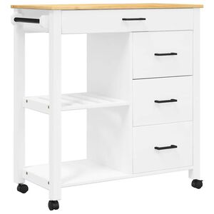 vidaXL Kuhinjski voziček MONZA 84x40x88,5 cm trdna borovina