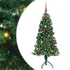 vidaXL Kotično umetno božično drevo Zelena 150 cm PVC in kovina