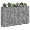 vidaXL Gabionska dvignjena postelja 3 pcs srebrna 250 x 50 x 150 cm