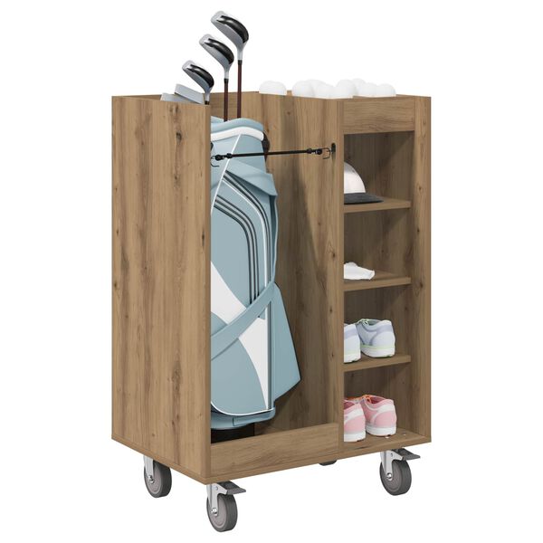 vidaXL Golf omara s kolesom Enobarvno Umetni hrast 65 x 45 x 98 cm