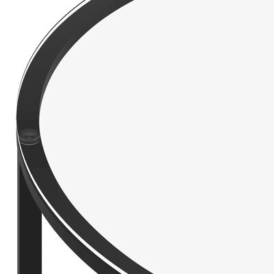 vidaXL Čajna mizica črna in bel marmor 70 cm kaljeno steklo