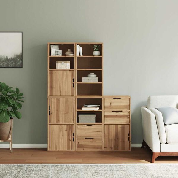 vidaXL Stranska omarica 5 kosi "ODDA" 40x24x79 cm trdna borovina