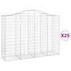vidaXL Obokane gabion ko&scaron;are 25 kosi 200x50x140/160cm pocinkano železo