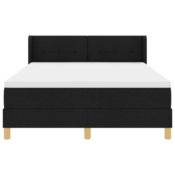 vidaXL Postelja z vzmetnico z vzmetnico Črna 200 x 140 cm Poliester