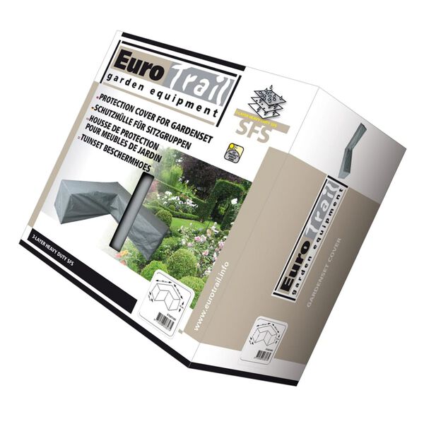 Eurotrail Pokrivalo za zunanji kavč L-oblike 305x305x100/70 cm sivo