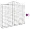 vidaXL Obokane gabion ko&scaron;are 3 kosi 200x30x160/180 cm pocinkano železo