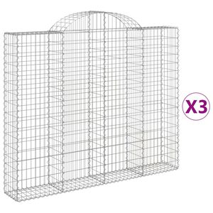 vidaXL Obokane gabion ko&scaron;are 3 kosi 200x30x160/180 cm pocinkano železo