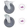 vidaXL Gibljiva kolesa z luknjami za sornik 12 kosov 125 mm