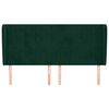 vidaXL Vzglavje z u&scaron;esi temno zeleno 163x23x118/128 cm žamet