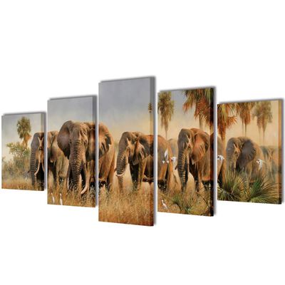Set platen s printom slonov 200 x 100 cm