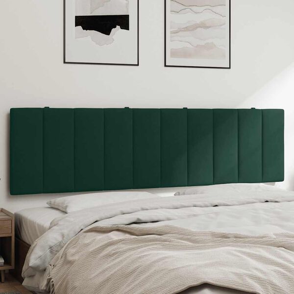vidaXL Blazina za vzglavje Hanko temno zelena 180 cm žamet